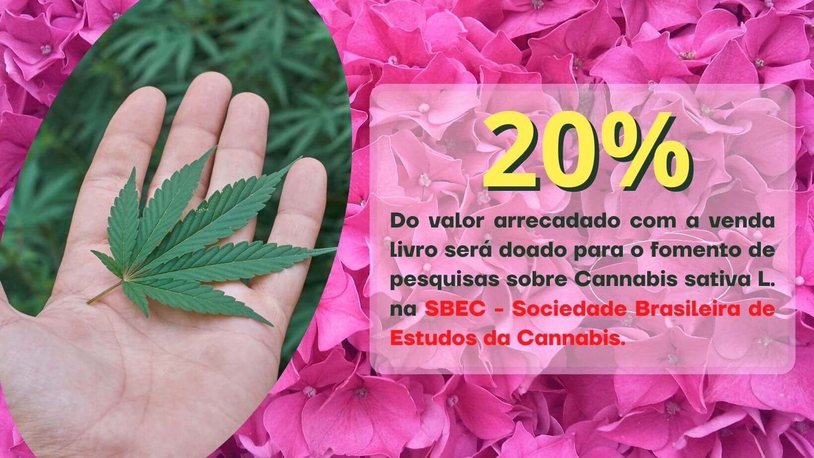 20 de todo valor arrecadado com o livro sera doado para o fomento de pesquisas sobre Cannabis sativa L junto a SBEC Sociedade Brasileira de Estudos da Cannabis